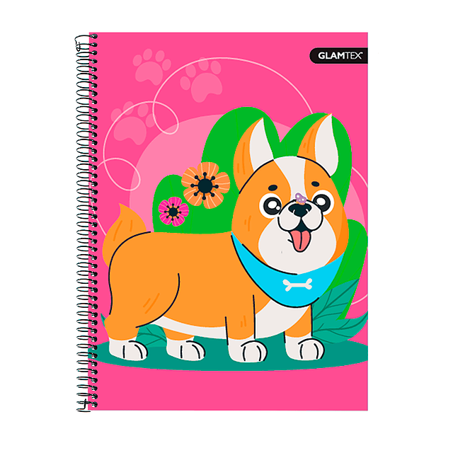 Cuaderno Carta Tapa Extra Dura Mascotas Fluo 120Hjs 7Mm 1 Uni