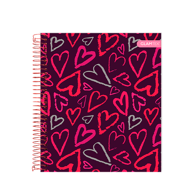 Cuaderno Cuarta Tapa Extra Dura Corazones Foil 150Hjs 7Mm 1 Uni