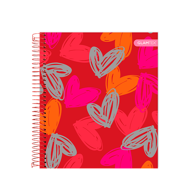 Cuaderno Cuarta Tapa Extra Dura Corazones Foil 150Hjs 7Mm 1 Uni