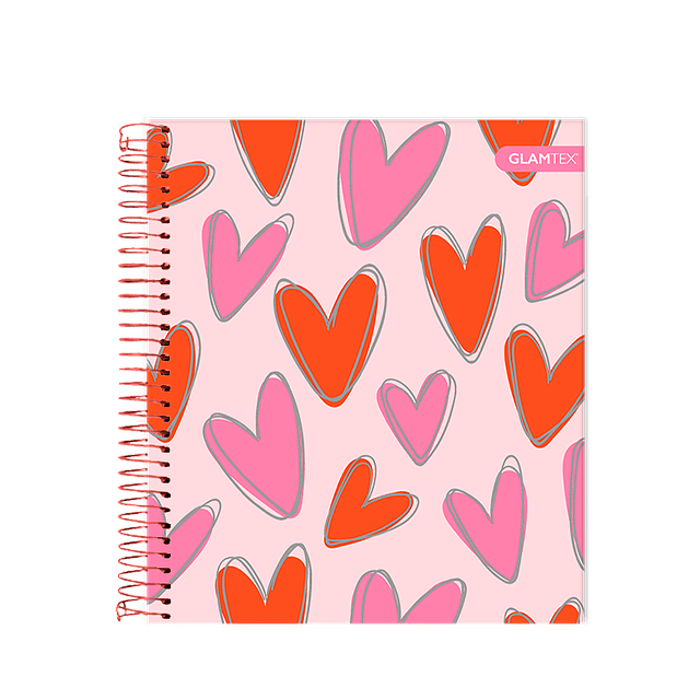 Cuaderno Cuarta Tapa Extra Dura Corazones Foil 150Hjs 7Mm 1 Uni
