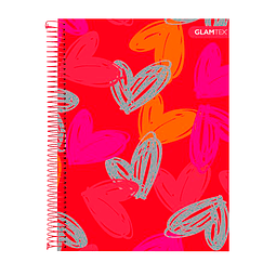 Cuaderno Carta Tapa Extra Dura Corazones con Foil 120Hjs 7 Mm 1 Uni