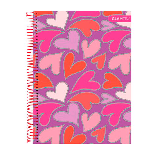 Cuaderno Carta Tapa Extra Dura Corazones con Foil 120Hjs 7 Mm 1 Uni