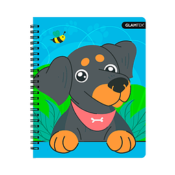 Cuaderno Universitario Mascotas Fluo Tapa Dura 100Hjs 7Mm 1 Uni