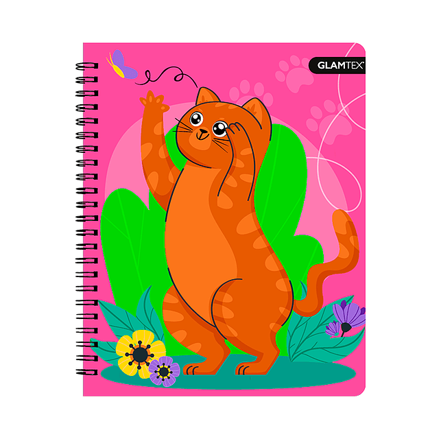 Cuaderno Universitario Mascotas Fluo Tapa Dura 100Hjs 7Mm 1 Uni
