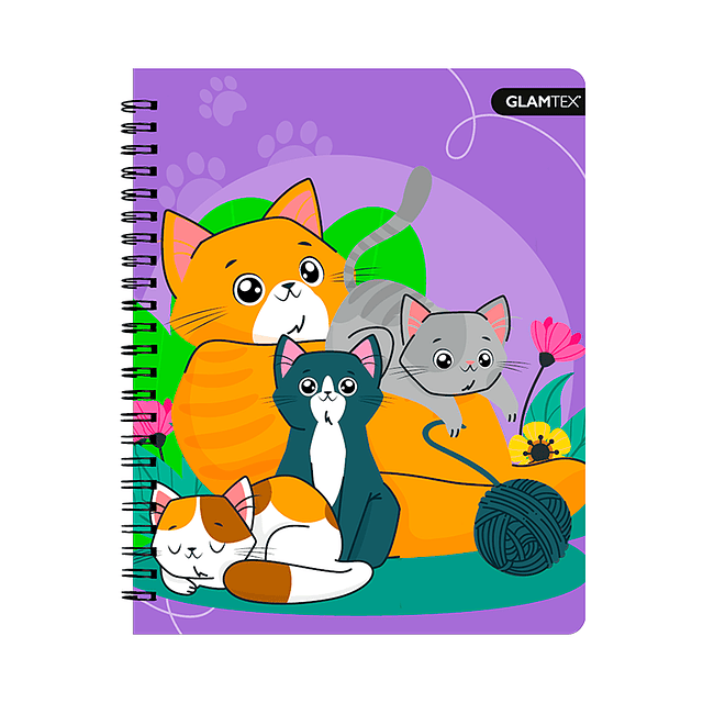 Cuaderno Universitario Mascotas Fluo Tapa Dura 100Hjs 7Mm 1 Uni