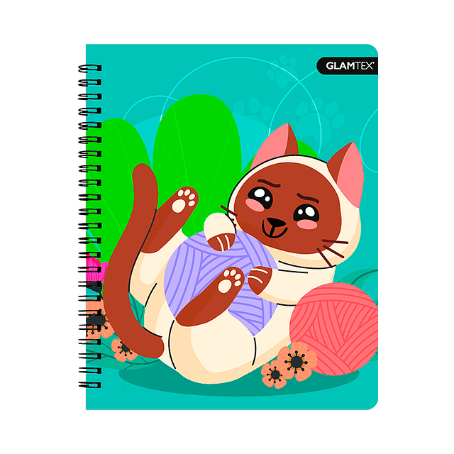 Cuaderno Universitario Mascotas Fluo Tapa Dura 100Hjs 7Mm 1 Uni