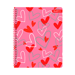 Cuaderno Universitario Tapa Dura Corazones con Foil 100Hjs 7 Mm 1 Uni
