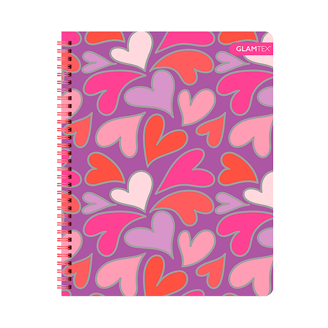 Cuaderno Universitario Tapa Dura Corazones con Foil 100Hjs 7 Mm 1 Uni