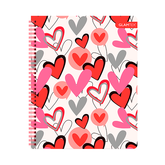 Cuaderno Universitario Tapa Dura Corazones con Foil 100Hjs 7 Mm 1 Uni