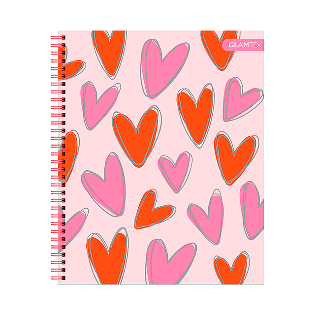 Cuaderno Universitario Top Tapa Extra Dura Corazones con Foil 100Hjs 7Mm 1 Uni