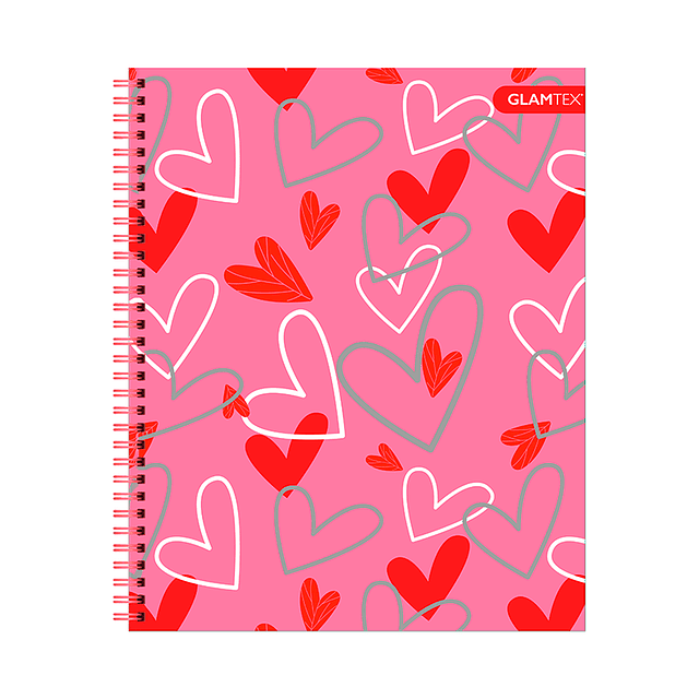 Cuaderno Universitario Top Tapa Extra Dura Corazones con Foil 100Hjs 7Mm 1 Uni