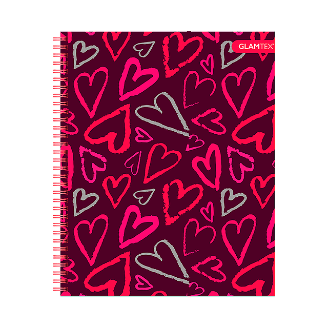 Cuaderno Universitario Top Tapa Extra Dura Corazones con Foil 100Hjs 7Mm 1 Uni