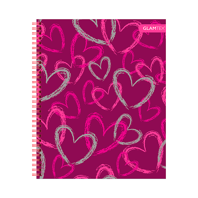 Cuaderno Universitario Top Tapa Extra Dura Corazones con Foil 100Hjs 7Mm 1 Uni