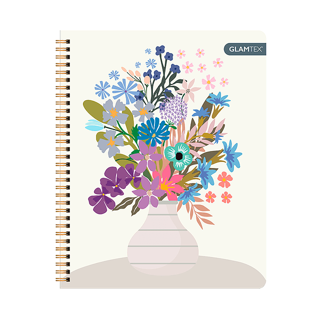 Cuaderno Universitario Tapa Dura Flores 100Hjs 7Mm 1 Uni