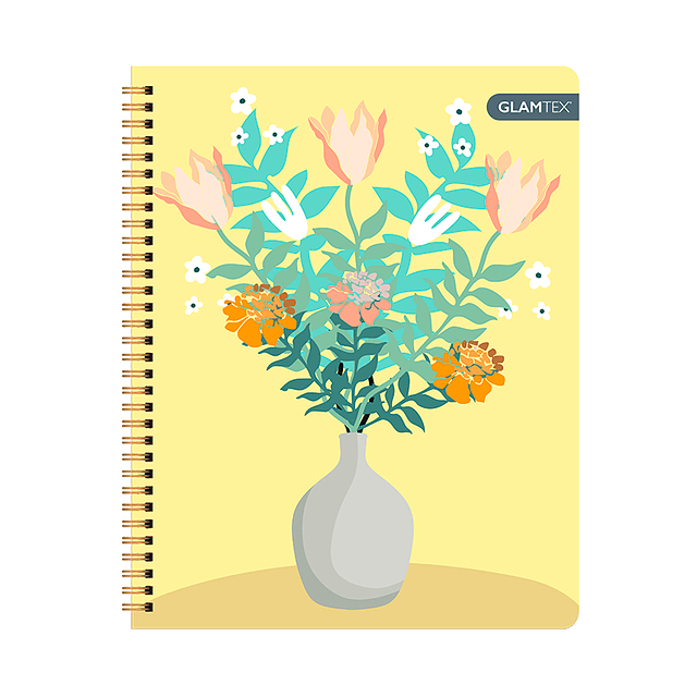 Cuaderno Universitario Tapa Dura Flores 100Hjs 7Mm 1 Uni