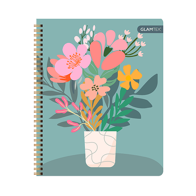 Cuaderno Universitario Tapa Dura Flores 100Hjs 7Mm 1 Uni