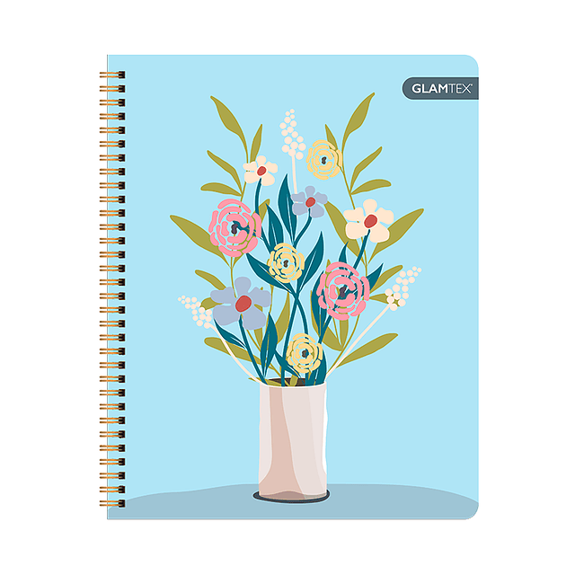 Cuaderno Universitario Tapa Dura Flores 100Hjs 7Mm 1 Uni
