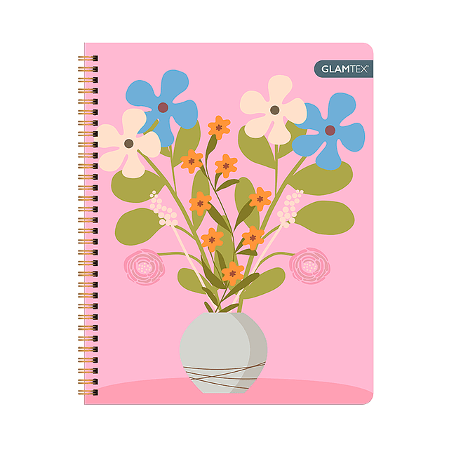 Cuaderno Universitario Tapa Dura Flores 100Hjs 7Mm 1 Uni