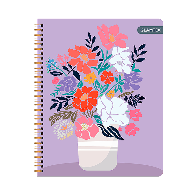 Cuaderno Universitario Tapa Dura Flores 100Hjs 7Mm 1 Uni