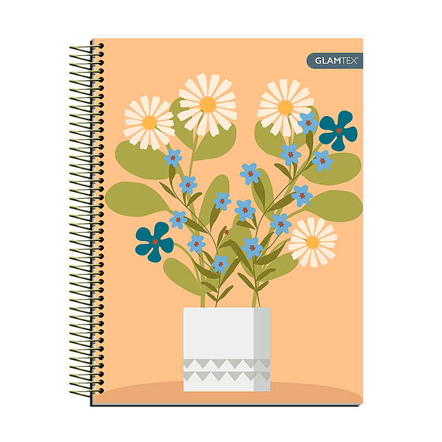 Cuaderno Carta Tapa Extra Dura Flores 120Hjs 7mm 1 Uni