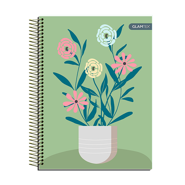 Cuaderno Carta Tapa Extra Dura Flores 120Hjs 7mm 1 Uni