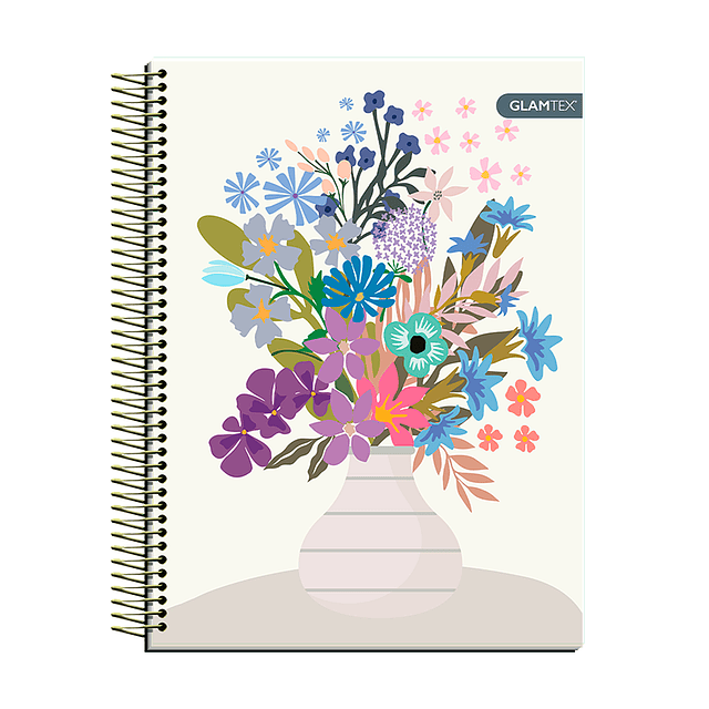 Cuaderno Carta Tapa Extra Dura Flores 120Hjs 7mm 1 Uni