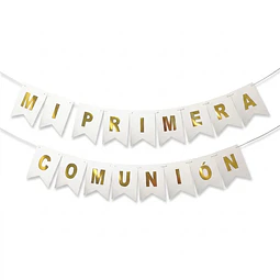 Guirnalda Banderín Mi Primera Comunión Blanco/Dorado 1 Uni