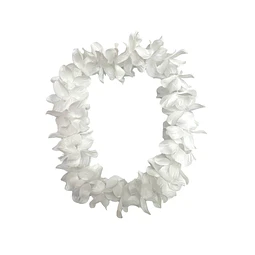 Collar Hawaiano Flor Blanco 1 Uni
