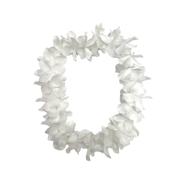 Collar Hawaiano Flor Blanco 1 Uni