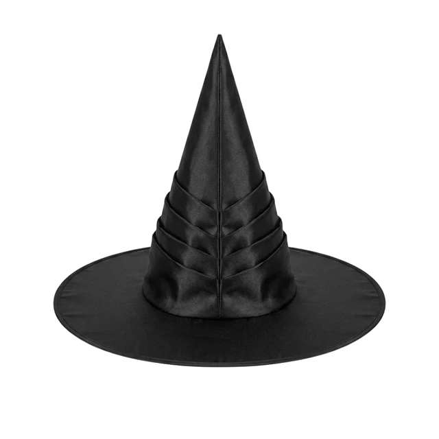 Sombrero Bruja Pliegues Negro 45 Cm 1 Uni
