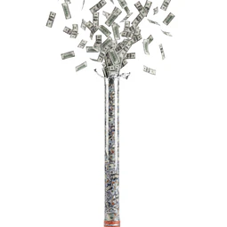 Lanzador De Confetti Dólar Aire Comp 100Cm 1Un