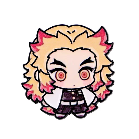 Pin Metalico Chibi Kyojuro Rengoku Micro impresión Demon Slayer: Kimetsu no Yaiba
