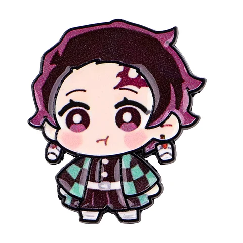 Pin Metalico Chibi Tanjiro Kamado Micro impresión Demon Slayer: Kimetsu no Yaiba