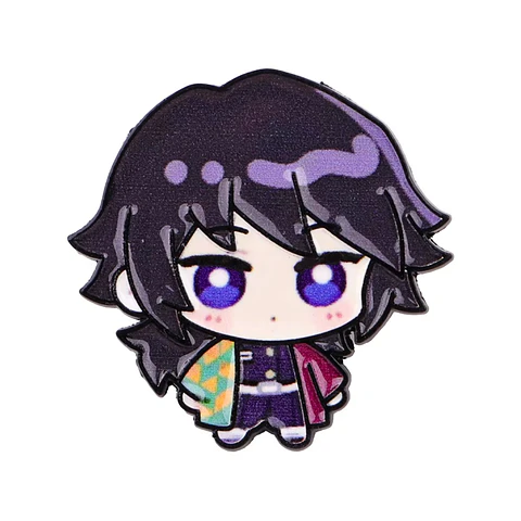 Pin Metalico Chibi Giyu Tomioka Micro impresión Demon Slayer: Kimetsu no Yaiba