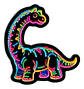 Broche Pin Dinosaurio Neón Multicolor Braquiosaurio Glamly - Miniatura 1