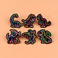 Broche Pin Dinosaurio Neón Multicolor Braquiosaurio Glamly - Miniatura 2