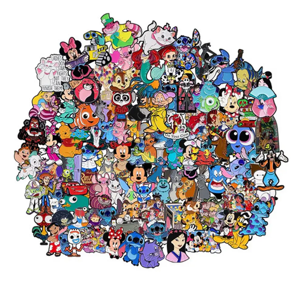 Pack 5 Pins Aleatorios Sorpresa Broche Pin Metal Esmaltado 4