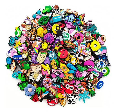 Pack 25 Charms Aleatorios Sorpresa Compatible Con Crocs Goma