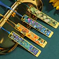 Marcador De Página Lirios Van Gogh Metal Dorado Flores - Miniatura 4