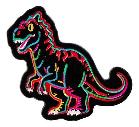 Broche Pin Dinosaurio Neón Multicolor Tienda Glamly