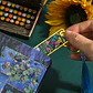 Marcador De Página Lirios De Agua Claude Monet Metal Dorado - Miniatura 3