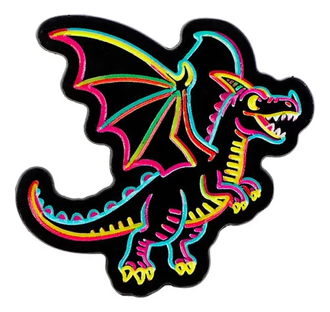 Broche Pin Dragón Neón Multicolor Tienda Glamly