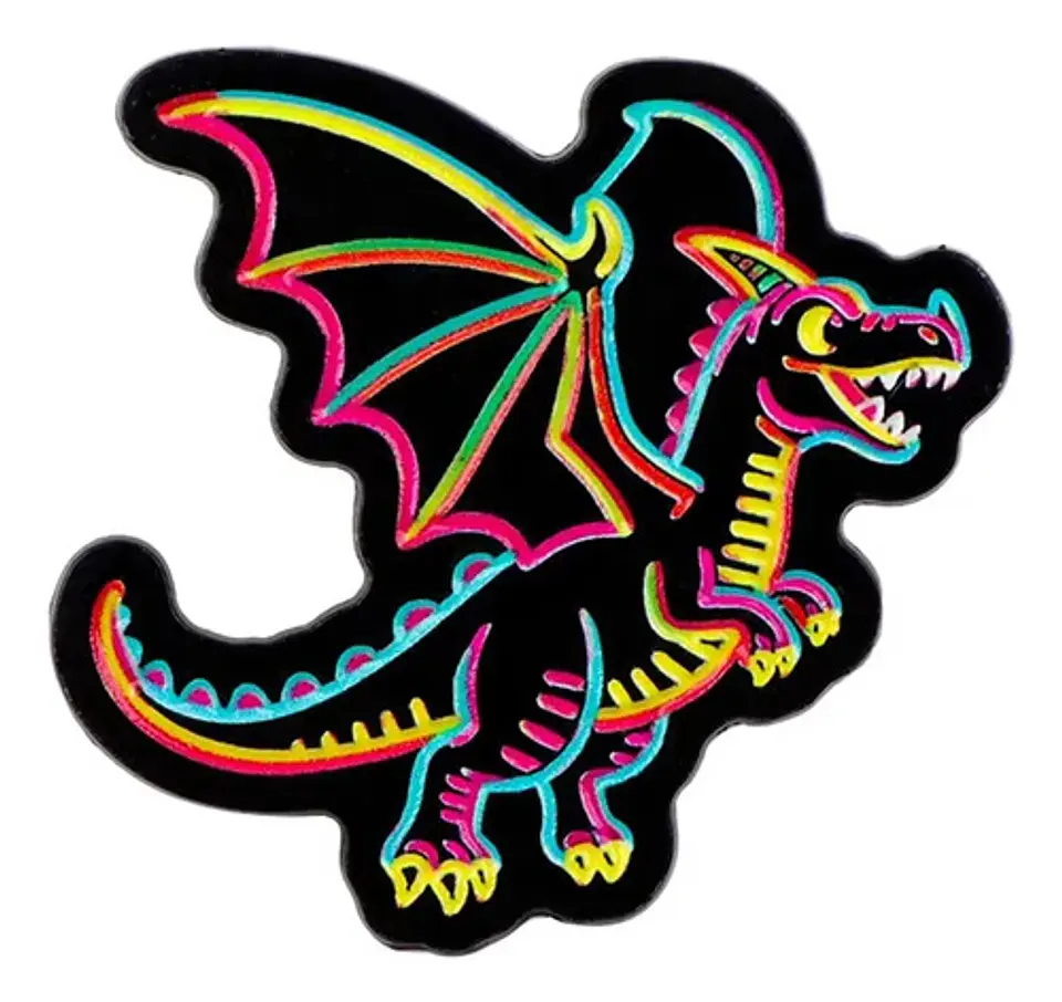 Broche Pin Dragón Neón Multicolor Tienda Glamly 1