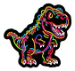 Broche Pin Dinosaurio T Rex Neón Multicolor Tienda Glamly - Miniatura 1