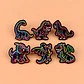 Broche Pin Dinosaurio T Rex Neón Multicolor Tienda Glamly - Miniatura 2