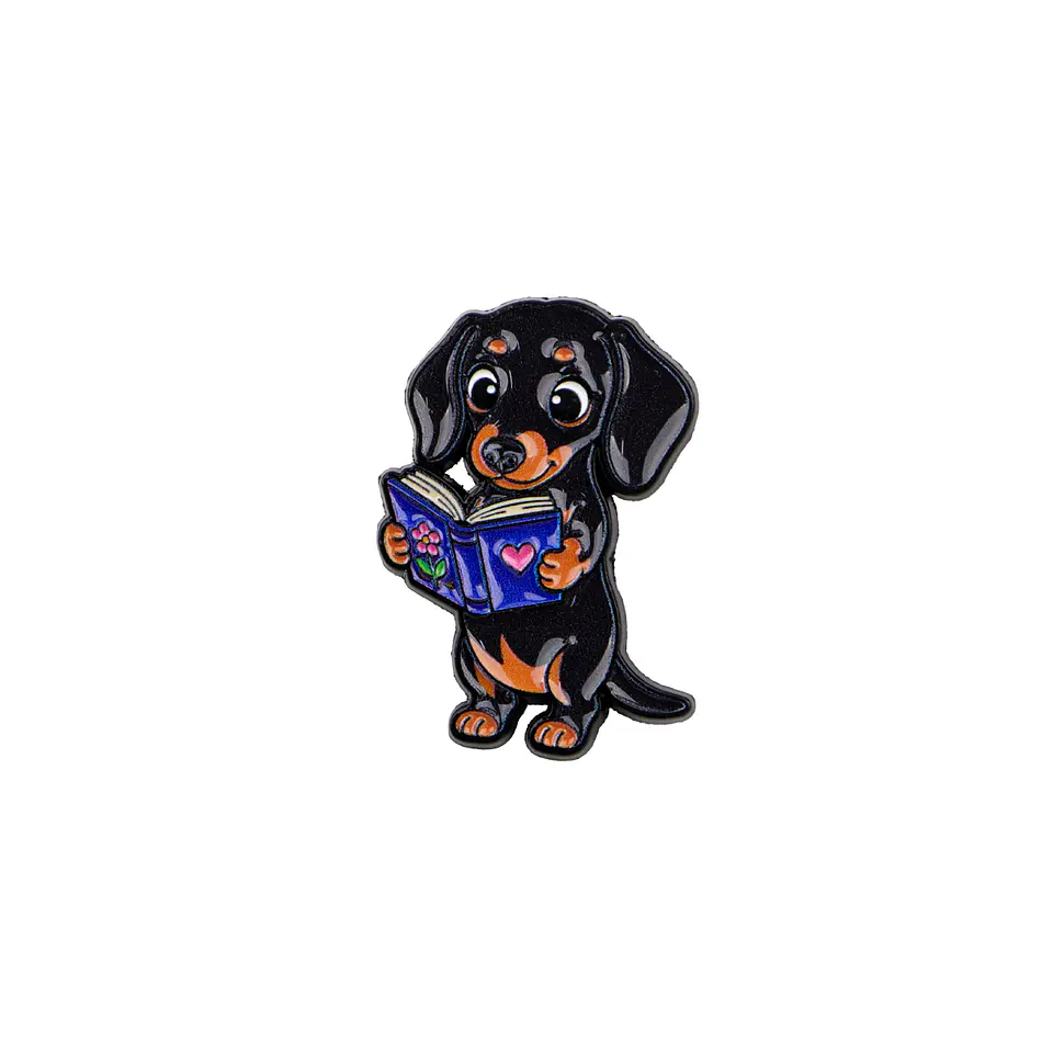 Pin Esmaltado Perro Salchicha Dachshun Libro 1