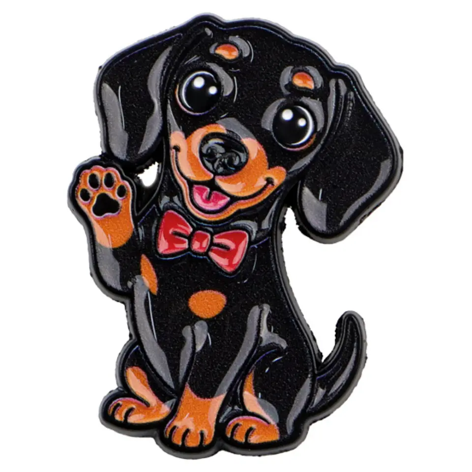 Pin Esmaltado Perro Salchicha Dachshun Saludando 1