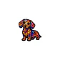 Pin esmaltado perro Dachshund vitral colores  - Miniatura 1