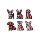Pin esmaltado perro Dachshund vitral colores  - Miniatura 2