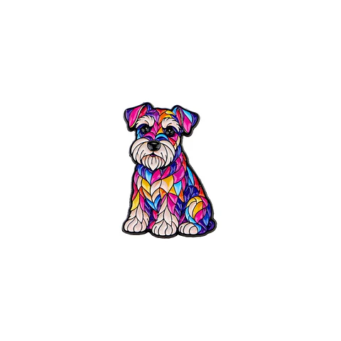 Pin esmaltado perro Schnauzer vitral colores 